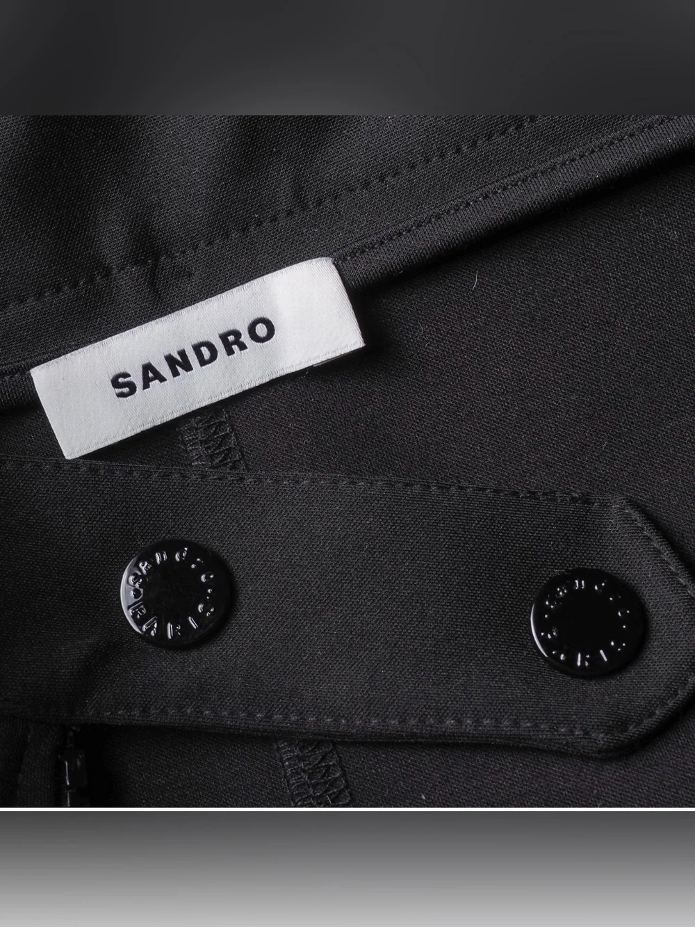 Sandro Black Front-Zip High-Waist Midi Skirt / size 38/M/L